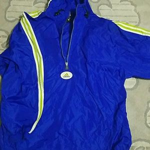 XL bright blue adidas windbreaker